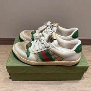 Gucci Cream and Green Women's Sneakers